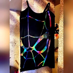 Marvel brand small size spaghetti strap tank top. Black with iridescent